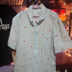 Peach Printed Button Down